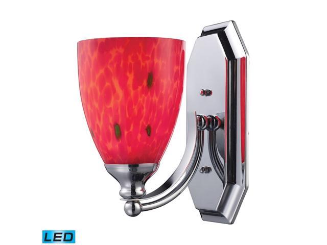 ELK 570-1C-FR-LED Vanity Blown Glass Wall Sconce Lighting 1 Light LED Polished Chrome