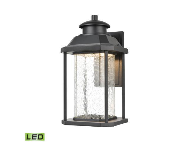 Irvine 1-Light Sconce in Matte Black with Seedy Glass