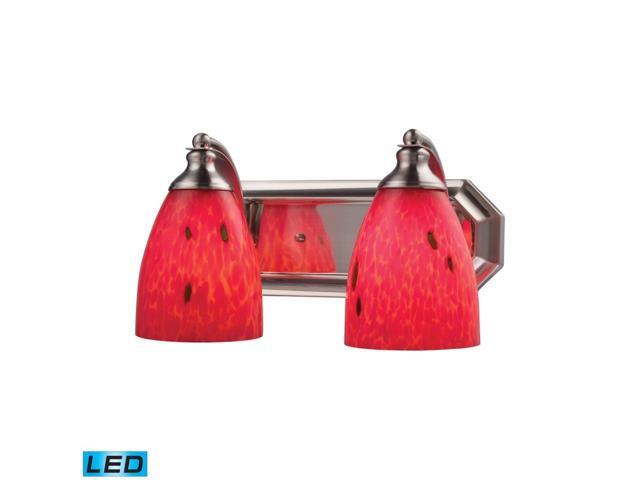 ELK 570-2N-FR-LED Vanity Blown Glass Wall Vanity Lighting 2 Light LED Satin Nickel