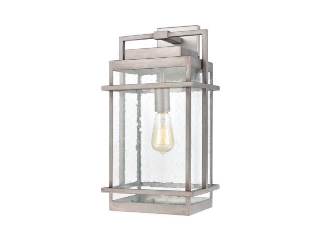 Breckenridge 1-Light Sconce in Weathered Zinc with Seedy Glass