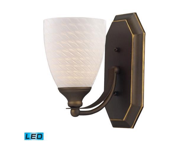 ELK 570-1B-WS-LED Vanity Glass Wall Sconce Lighting 1 Light LED Aged Bronze