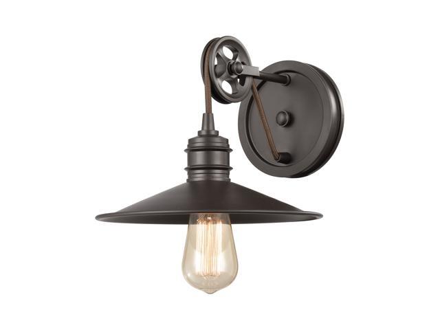 Spindle Wheel 1-Light Vanity Light in Oil Rubbed Bronze