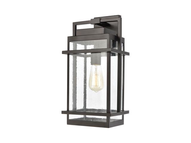 Breckenridge 1-Light Sconce in Matte Black with Seedy Glass