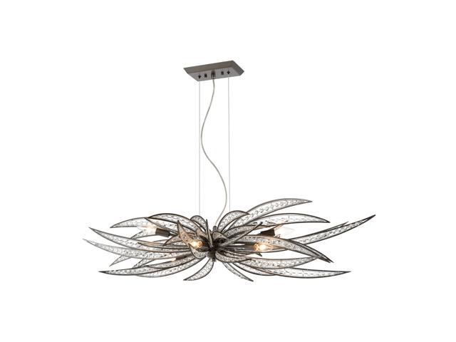 Naples 6-Light Island Light in Dark Graphite with Clear Crystal