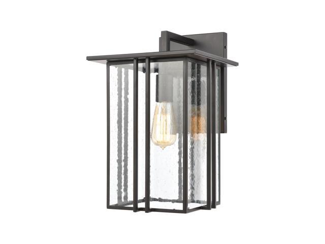 Radnor 1-Light Sconce in Matte Black with Seedy Glass