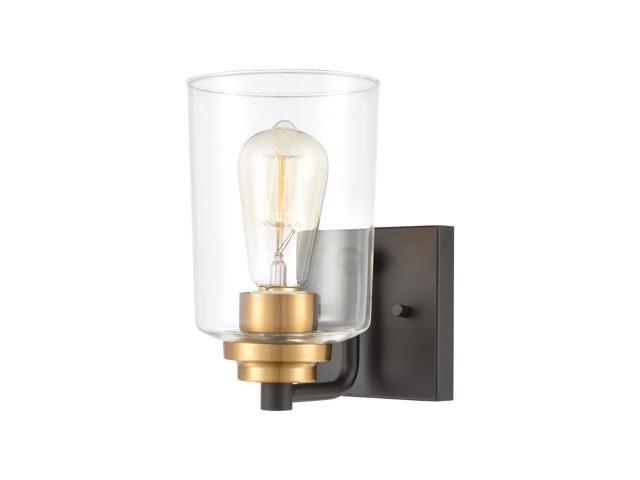 Robins 1-Light Vanity Light in Matte Black with Clear Glass