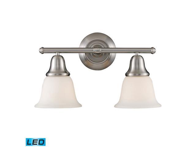 ELK 67021-2-LED Berwick Glass Wall Vanity Lighting 2 Light LED Brushed Nickel