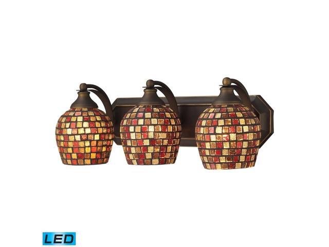 ELK 570-3B-MLT-LED Vanity Blown Glass Wall Vanity Lighting 3 Light LED Aged Bronze