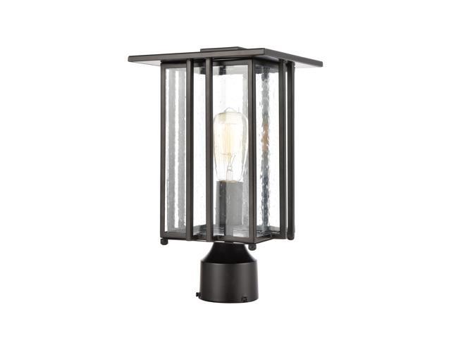 Radnor 1-Light Post Mount in Matte Black with Seedy Glass