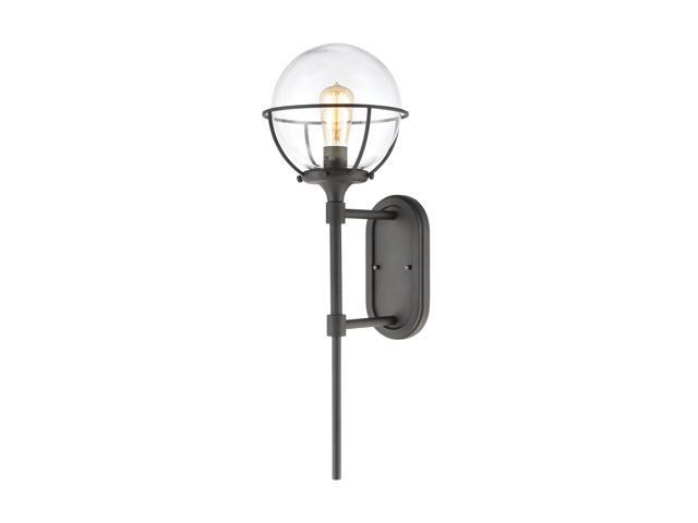 Girard 1-Light Sconce in Charcoal with Clear Glass