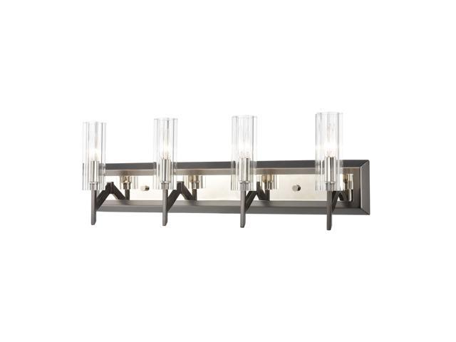 Aspire 4-Light Vanity Light in Black Nickel with Ribbed Crystal
