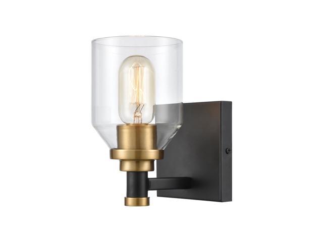 Cambria 1-Light Vanity Light in Matte Black with Clear Glass