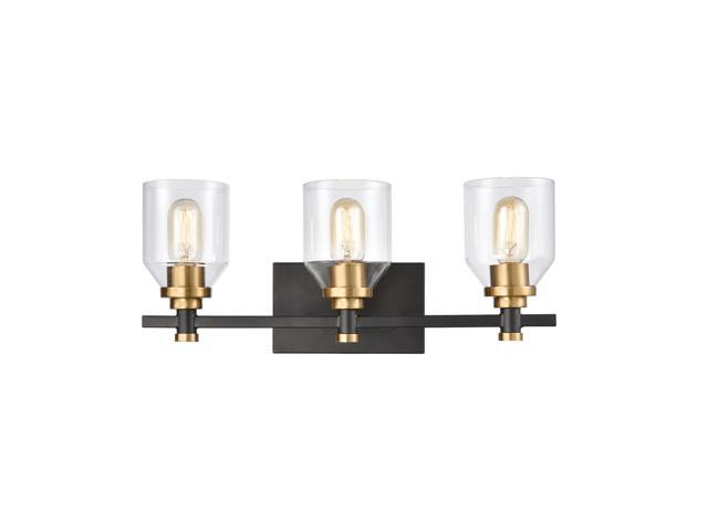 Cambria 3-Light Vanity Light in Matte Black with Clear Glass