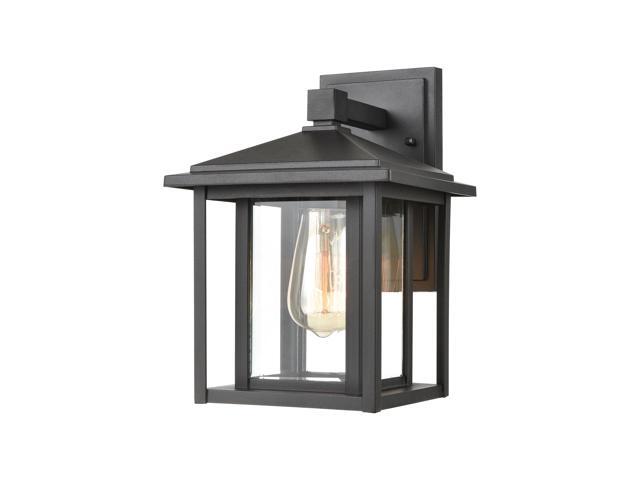 Solitude 1-Light Sconce in Matte Black with Clear Glass