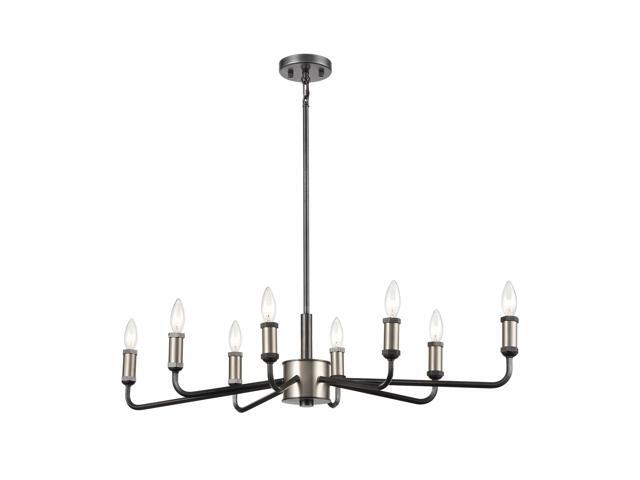 Cortlandt 8-Light Island Light in Gray Iron