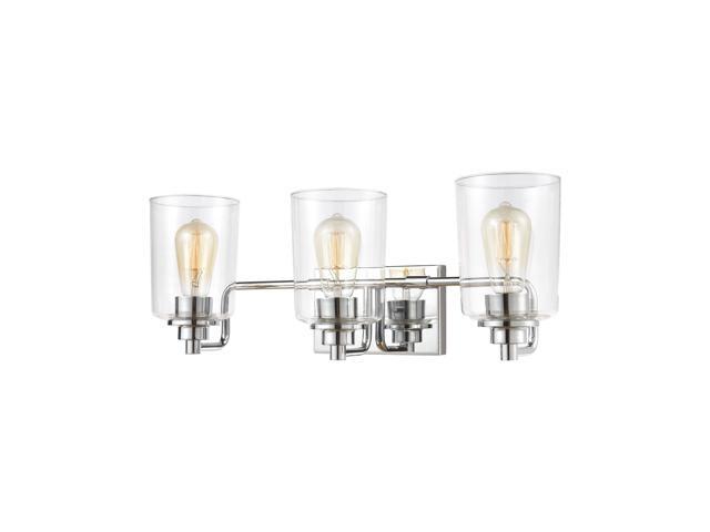 Robins 3-Light Vanity Light in Polished Chrome with Clear Glass