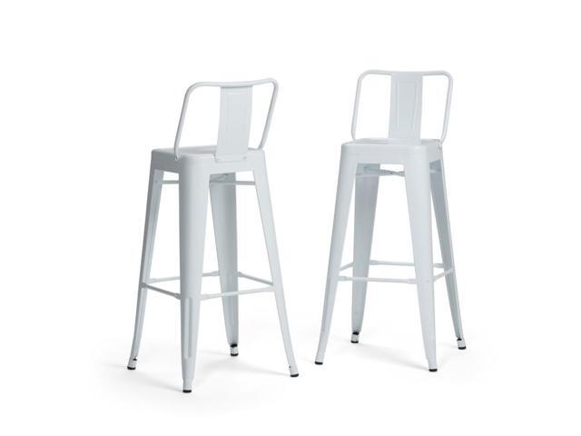 Rayne Industrial Metal 30 inch Bar Stool (Set of 2) in White