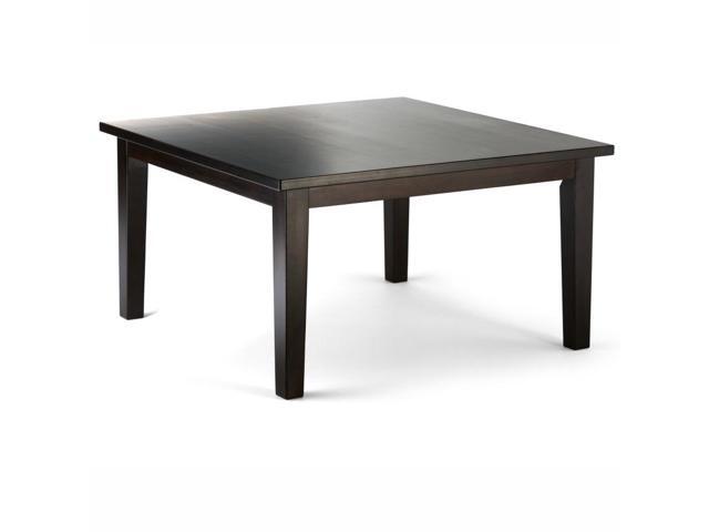 Eastwood Solid Hardwood and Rubberwood 54 inch x 54 inch Square Contemporary Dining Table in Java Brown