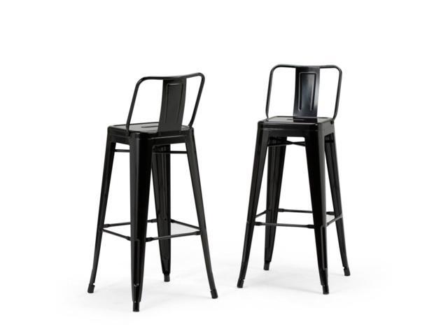 Rayne Industrial Metal 30 inch Bar Stool (Set of 2) in Black