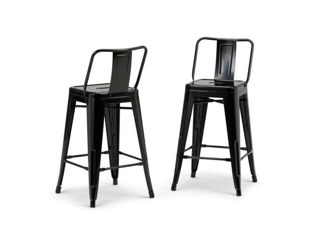 Rayne Industrial Metal 24 inch Counter Height Stool (Set of 2) in Black