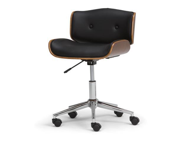 Dax Swivel Adjustable Executive Computer Bentwood Office Chair in Black Natural