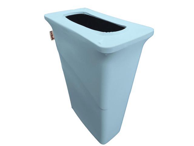 LA Linen Stretch Spandex Trash Can cover for Slim Jim 23-Gallon Light Blue