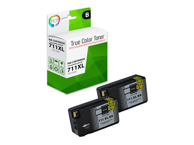 Neweggbusiness Tct Compatible Ink Cartridge Replacement For Hp 711xl 711 Xl Cz133a Black Works With Hp Designjet T1 T5 Printers 2 300 Pages 2 Pack