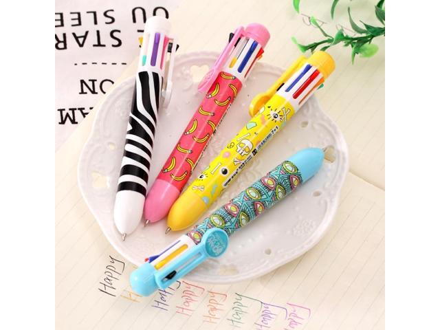 Creative 8 Colors Ballpoint Pen Lovely Multicolor Pen Multifunctional Color Pen Gel Pen for Students Kids Drawing Tool