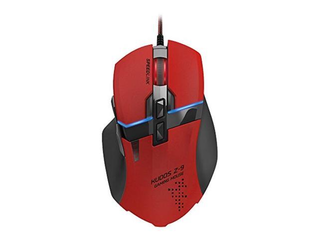 speedlink kudos z-9 customizable laser gaming mouse with 9 programmable buttons red