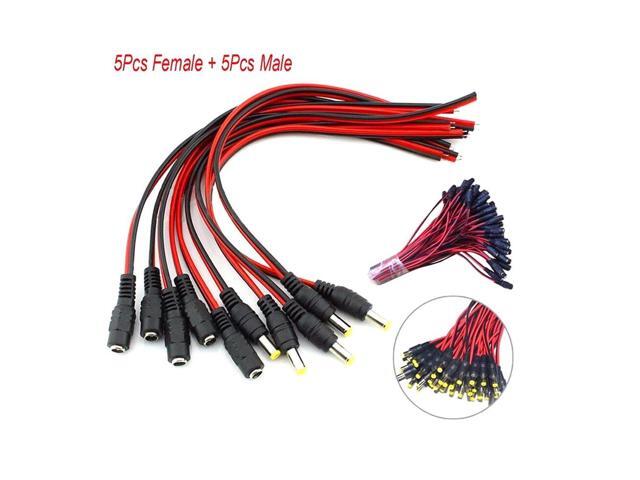 Power Cable 21MM x 55MM Female to Male Plug Connector Cable for CCTV LED Lighting JL31