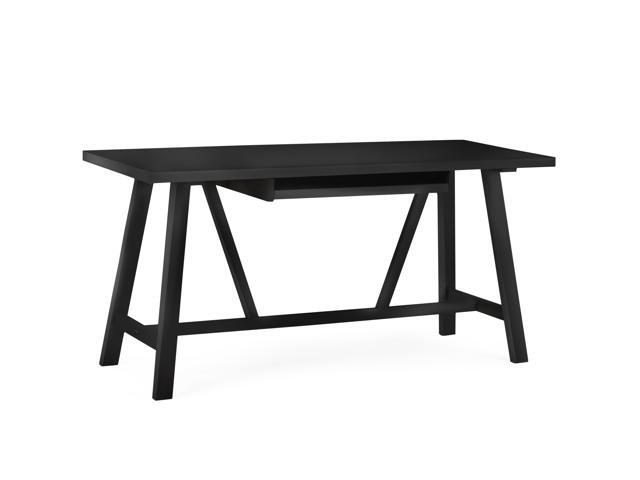 Dylan Solid Wood Modern Industrial 60 inch Wide Writing Office Desk in Black