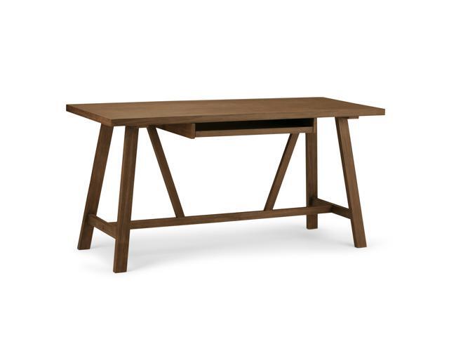 Dylan Solid Wood Modern Industrial 60 inch Wide Writing Office Desk in Rustic Natural Aged Brown