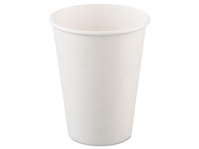 Single-Sided Poly Paper Hot Cups 12oz White 50/Bag 20 Bags/Carton 412WN2050