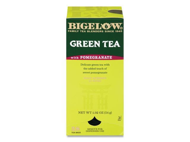 Bigelow Green Tea With Pomegranate, 28/Bags Per Box, 3 Boxes Per Carton