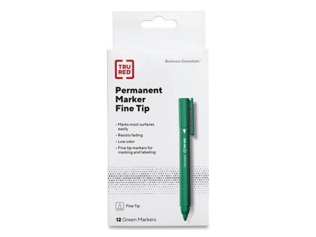 Permanent Marker Pen-Style Fine Bullet Tip Green Dozen TR54542
