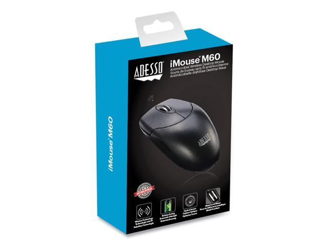 Adesso M60 Antimicrobial 24GHz Wireless Optical Mouse With Metal Scroll Wheel