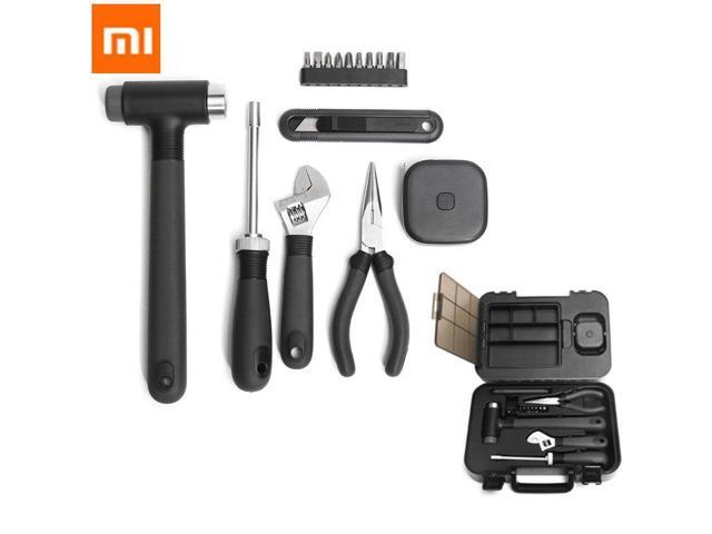 MIIIW DIY Tool Kit General Household Hand Tool with Screwdriver Wrench Hammer Ruler Tool Box