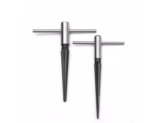 2PCS T-Handle Hand Tapered Reamer Set 1/8-1/2 Inch & 5/32-5/8 Inch Mayitr High Carbon Steel Bridge Pin Hole Reaming Tool