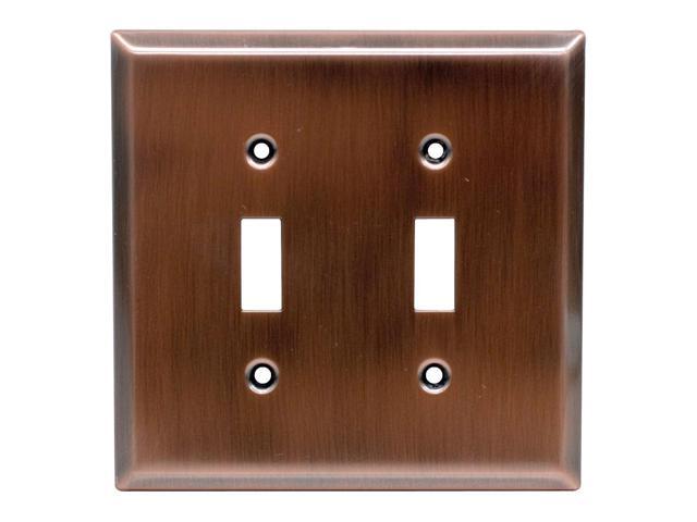 GE 57383 Double Switch Wall Plate Copper Finish