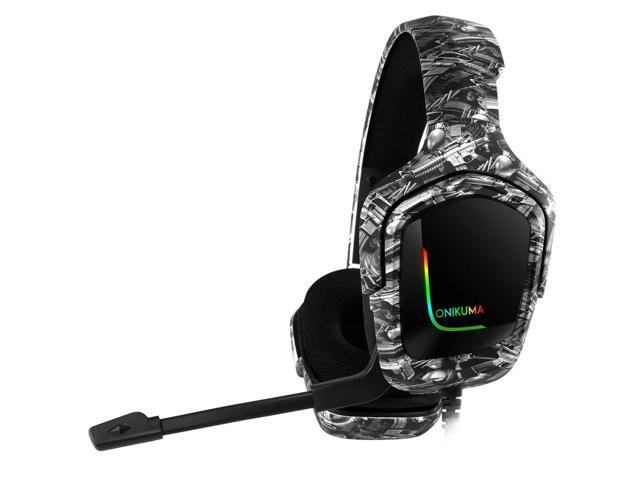 ONIKUMA K20 PS4 Surround Sound Bass PC Gamer Headphone with Microphone RGB Light