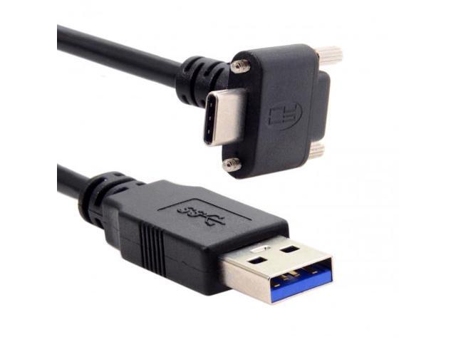 CY 30M Down Up Angled USB 31 Type-C Dual Screw Locking to Standard USB30 Data Cable 90 Degree for Camera