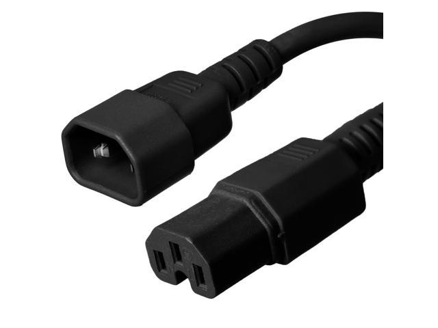 Ironbox C14 to C15 Connector Power Cord - Black - 8 Foot - 10A/250V ...