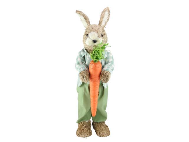 19' Spring Sisal Standing Bunny Rabbit Figure with Carrot