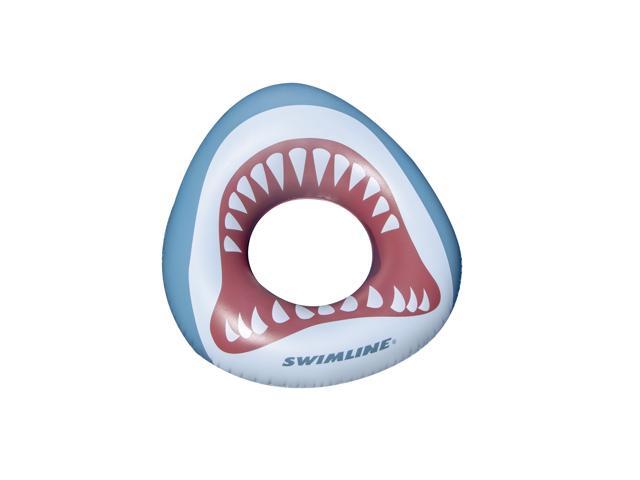 38' White and Gray Inflatable Kids Shark Mouth Pool Ring