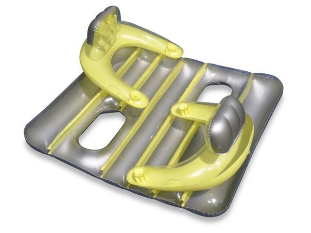 66' Yellow and Silver Inflatable Face-To-Face Mattress Pool Raft Dual Air Mattress