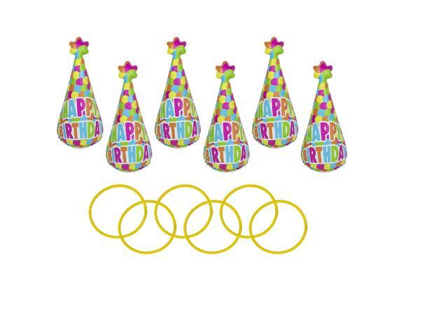 Set of 6 Over-Sized Inflatable Birthday Party Hat Ring Toss Swimming Pool Game 17'