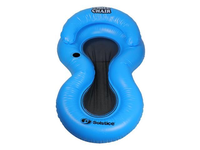 61' Inflatable Blue Chill Swimming Pool Floating Lounge Chair