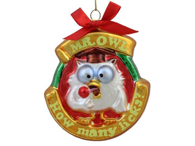 35' Tootsie Roll Pop Candy Filled Lollipop Mr Owl Glass Christmas Ornament