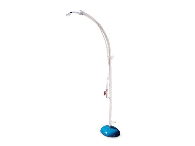 81' White and Blue Portable Poolside Shower and Foot Rinse Station