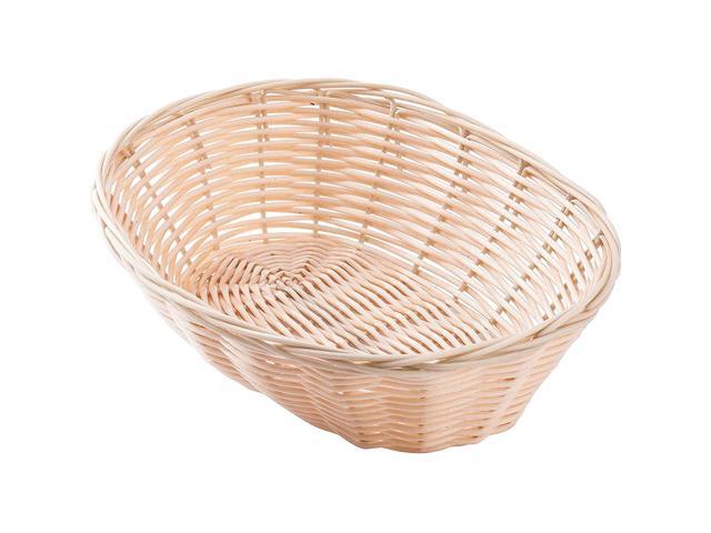 TableCraft Products Gift Basket Hand-Woven wicker bread Food Serving Baskets Oval Natural Brown 10 x 6 x 3 Pack of 12
